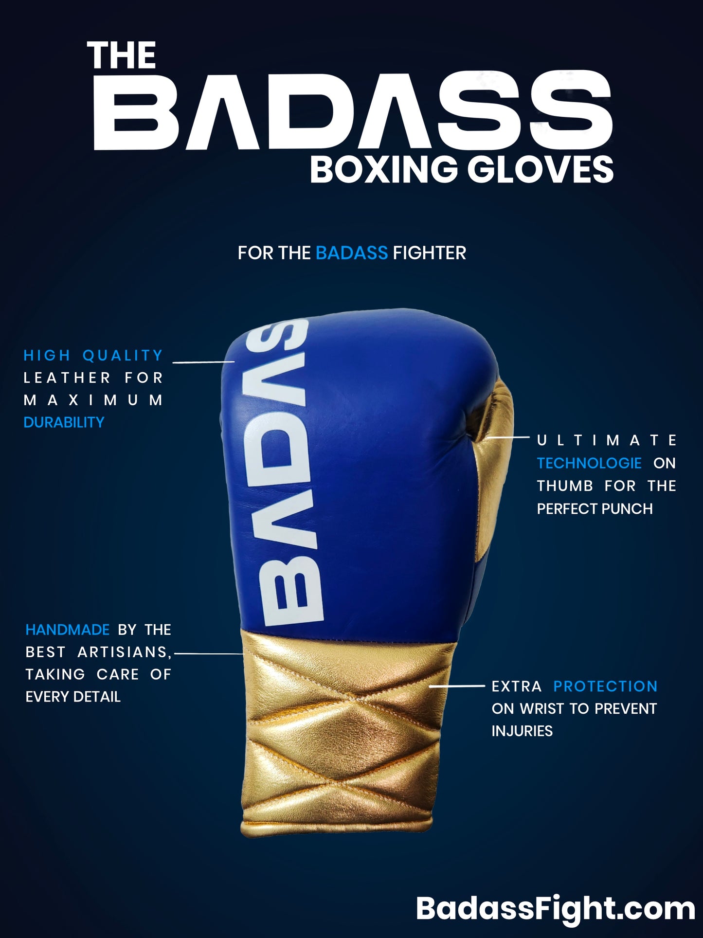 Blue Royale Badass Boxing Gloves